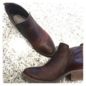 Brown leather booties size 7